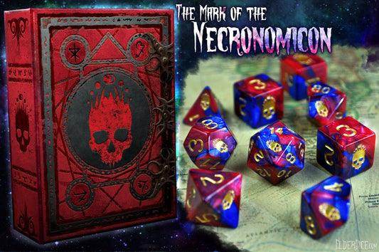 Elder Dice  Mark of the Necronomicon Dice - Blood and Magick Polyhedral Set