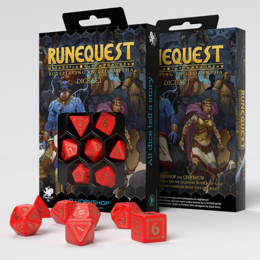 Q Workshop Runequest Red & Gold Dice Set 7