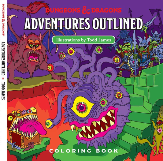 D&D Adventures Outlined 5th Edition Coloring Book Monster Manual 1